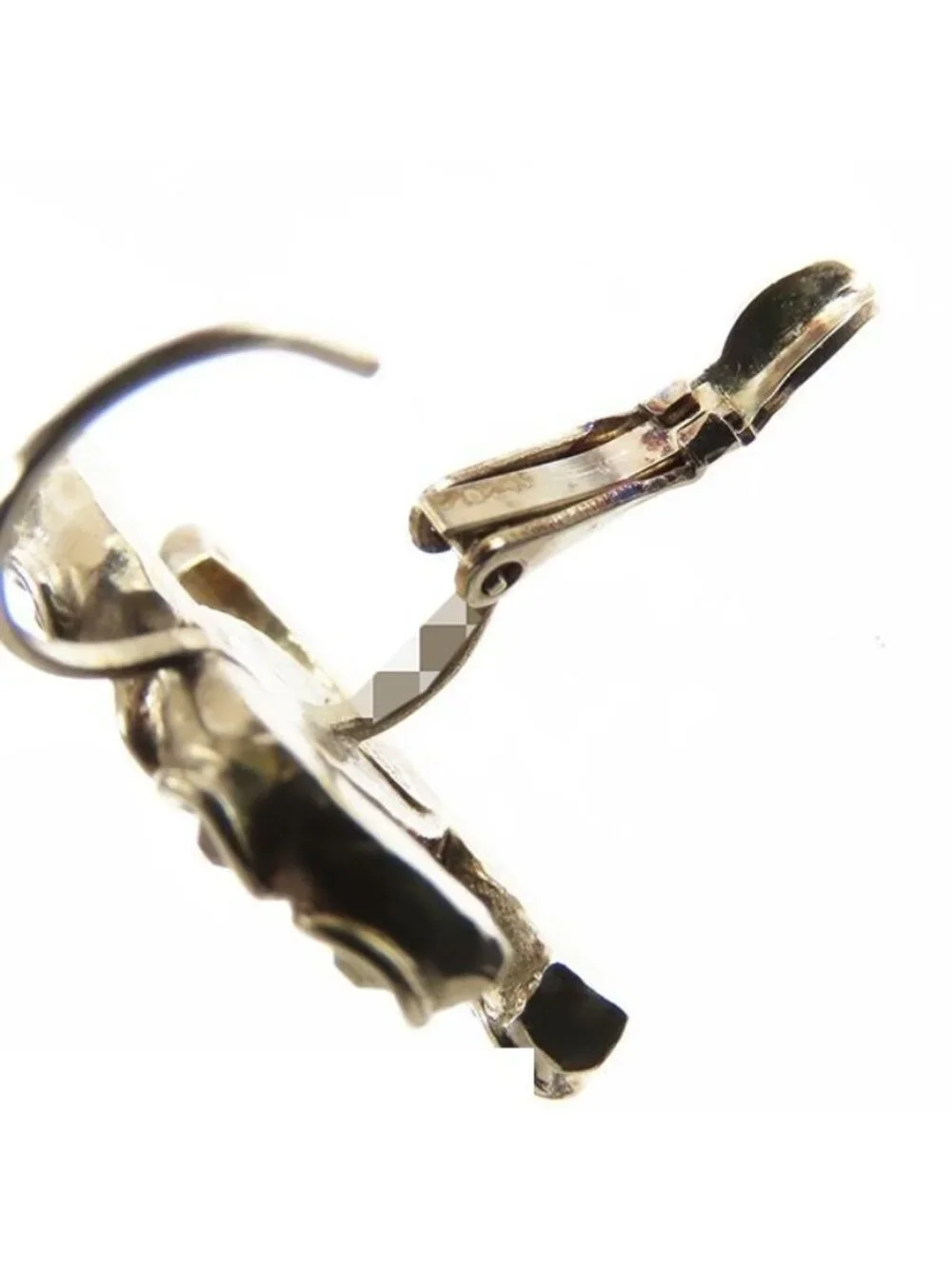 Chanel CC Logo Hook Earrings Gold Metal Rhinestone Color Stone 18